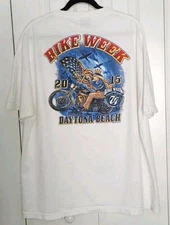 Bike Week Daytona Beach 2015 T-Shirt Size 2XL Patriotic Uncle Sam Biker