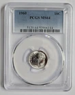 1960 90% SILVER PCGS MS64 ROOSEVELT DIME BEAUTIFUL BLAST WHITE COIN