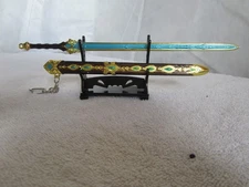Anime / Fantasy  Sword blue / gold / brown  miniature 8" sword w/display