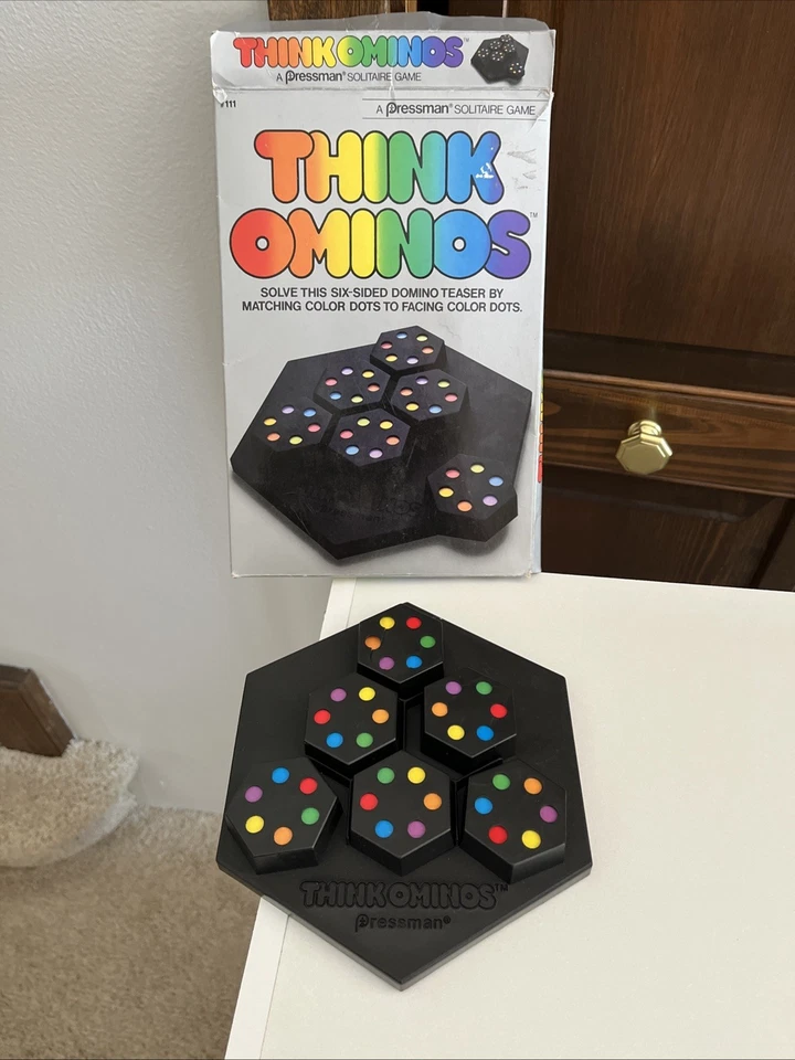VINTAGE THINKOMINOS SOLITAIRE GAME BRAIN TEASER PUZZLE PRESSMAN (1984) - Image 2 of 2