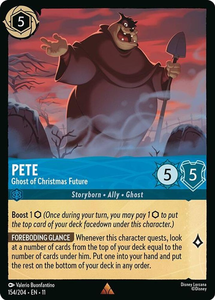 Pete - Ghost of Christmas Future 154/204 Rare Winterspell Lorcana Near Mint