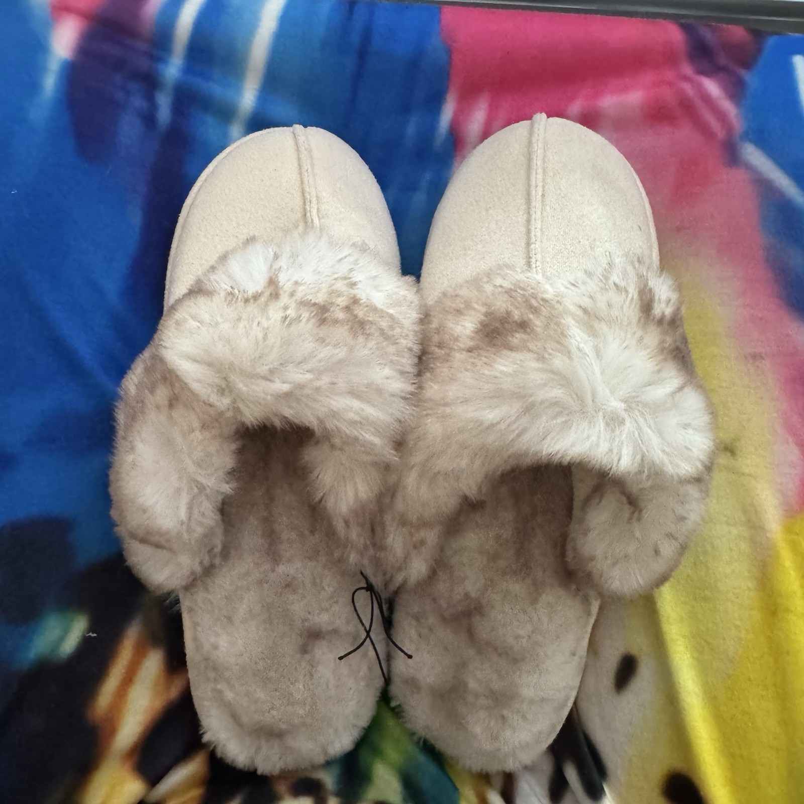 APL Ciabatta donna pelliccia sintetica (SUPER MORBIDA) memory foam taglia 5 6 nuova senza etichette