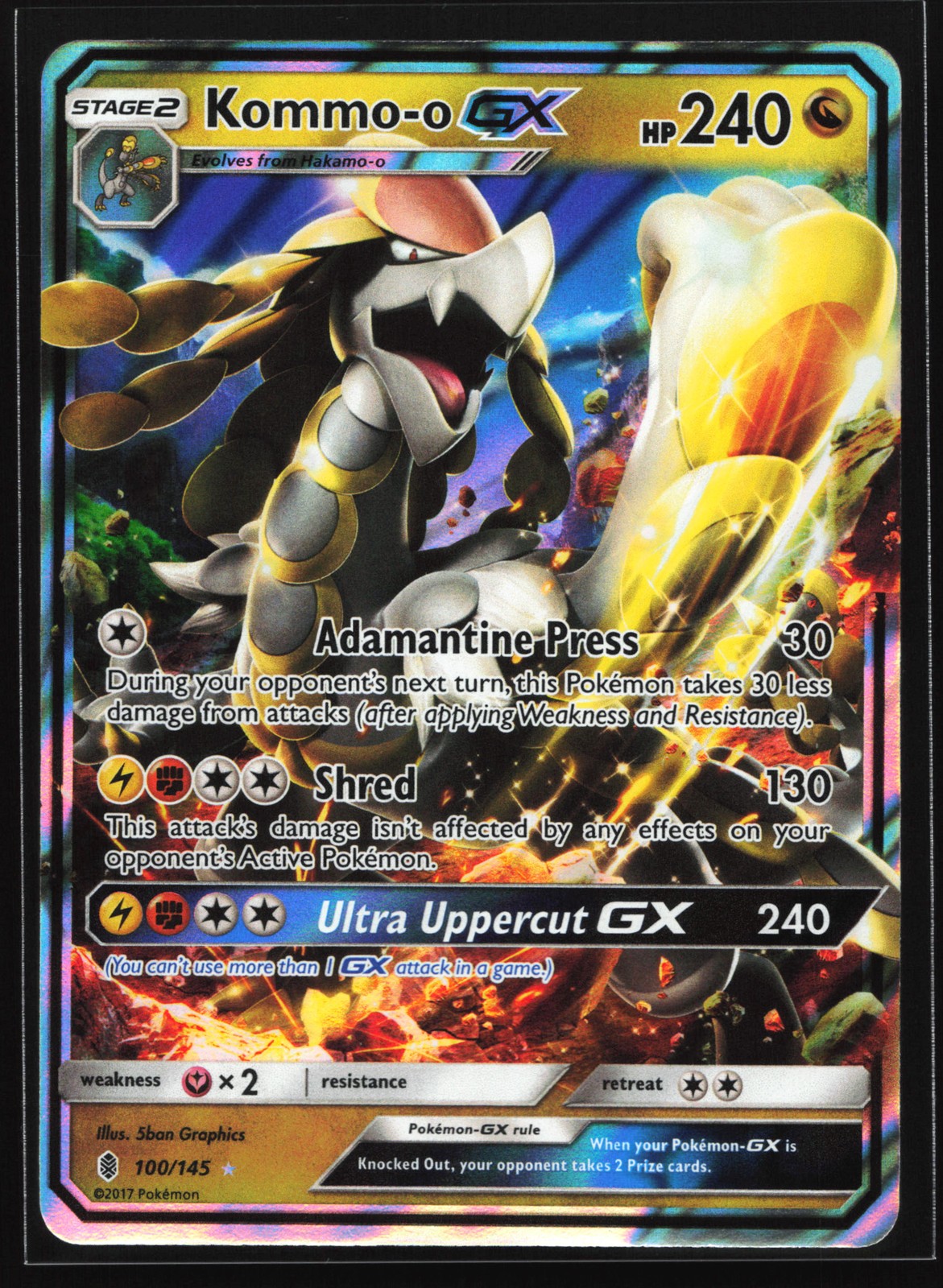 Kommo-o GX 100/145 SM - Guardians Rising Ultra Rare Pokemon Card