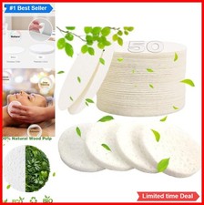 Facial Sponges 50 Count Compressed Cellulose 2.8 Inch Exfoliating Face Scrub Pad