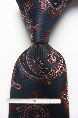 New Classic Tie Paisley JACQUARD WOVEN 100% Silk Men's Necktie Tie - Picture 29 of 33