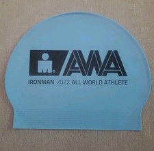 AWA 2022 ROKA ALL WORLD ATHLETE Swim Cap Ironman AZ Color BLUE Never Used/RARE 