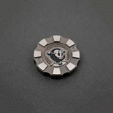 NEW! HiTex x GrayScale Phantom "Horns" Medium Thick Ti EDC Chip, Polished Flats