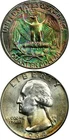 1964 25c Washington Quarter - Monster PQ Rainbow Toning - BU - ANA MS63 star!!