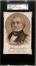 1885 J.D. Larkin & Co Sweet Home Soap President James Polk Trade Card SGC 3