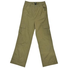 PrettyLittleThing Shape Khaki Cargo Pants Wide Leg Utility Trousers US 12 NWT