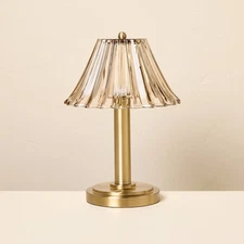 Glass Shade Table Lamp Tan - Hearth & Hand with Magnolia