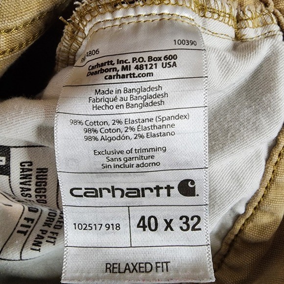 Carhartt Rugged Flex Pants Mens 40 x 32 Tan Relaxed Fit Canvas Work 102517 918 thumbnail 11