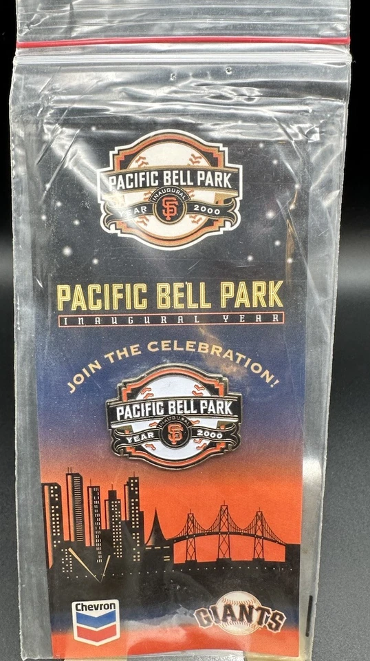 SF Giants | Pacific Bell Park | Inauguración Año 2000 | Juego completo de tarjetas Pin #1-4 Foto 3 de 4