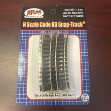 Atlas N Scale Code 80 Snap-Track 9-3/4 Radius...