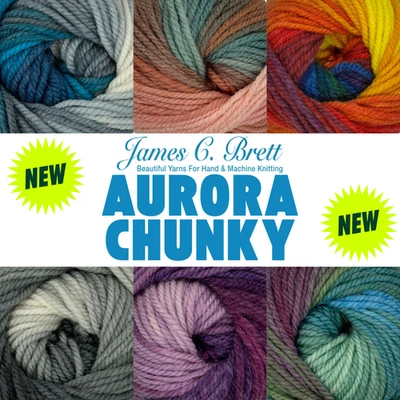 Aurora Chunky 100g - James C Brett - Soft Wool Blend Multicoloured Ombre Effect