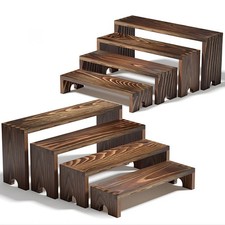Wooden Tiered Risers Display Stands For Vendor Events Wood Cupcake Set 2PC