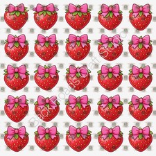 Strawberries With Bows Waterslide Nail Art Decals Set Of 50 Instructions Bonus