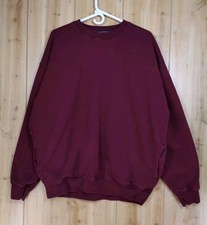 Brandy Melville Oversized Crewneck Sweatshirt MJB033 Burgundy Fleece Top Pockets