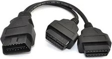 30cm/12 OBD2 OBD II Splitter Extension Y J1962 16 Pin Cable Male to Dual Female