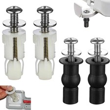 Toilet Seat Screws 2 Sets, Stainless Steel Toilet Seat Bolts with Expanding Rubb