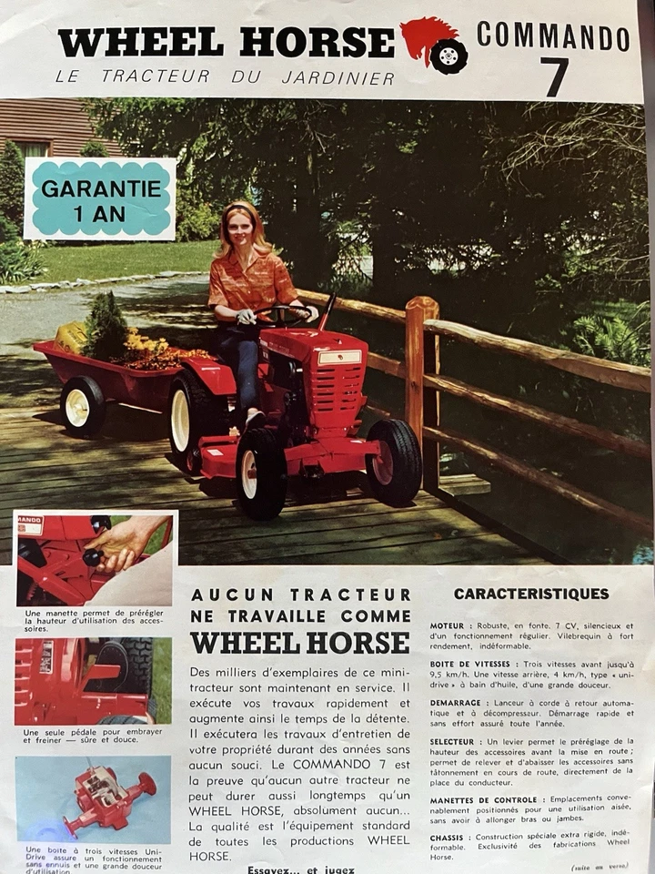 Prospekt Rasen Traktoren Wheel Horse Commando 7 - Bild 1 von 1