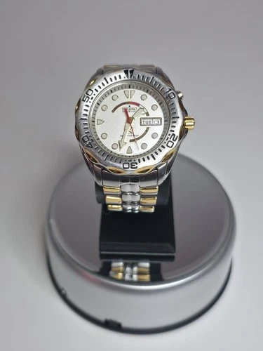 Vintage Seiko Kinetic Sports 200 Mens Watch 5M43 Gold Silver New Capacitor 42mm