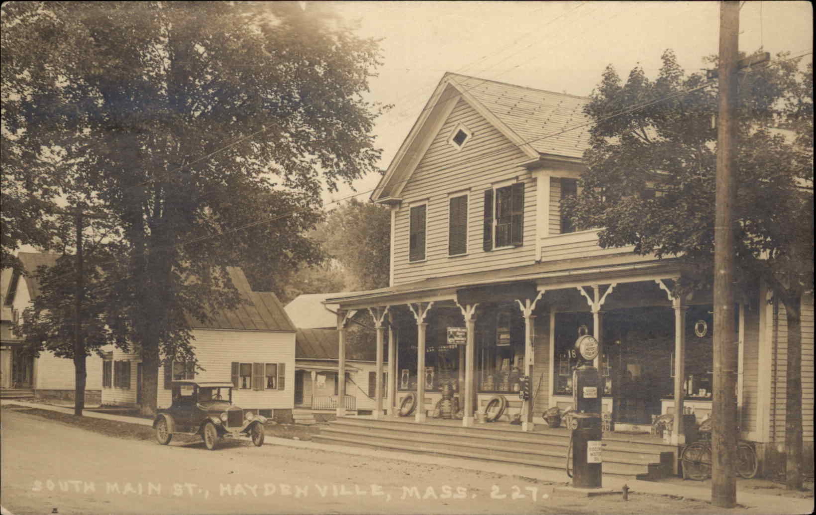 Haydenville Massachusetts MA Main St. Gas Pump Storefront Real Photo Postcard eBay