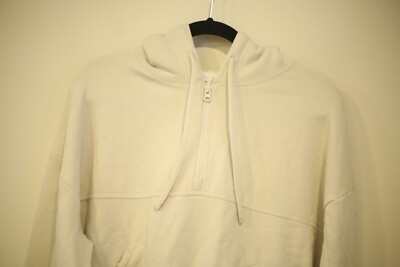 ALO Yoga Women's Size M Crop Hoodie Sweatshirt Beige 1/4