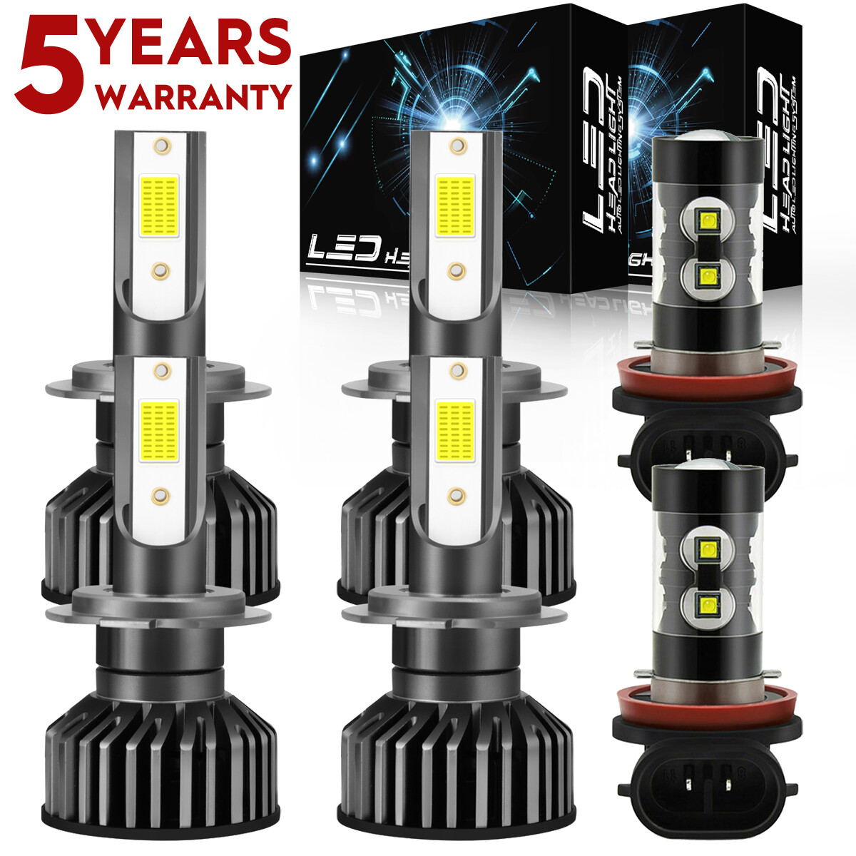 For BMW 328i 2007-2016 6x Bulb LED Headlights High/Low Beam Fog Light 6000K F2QC