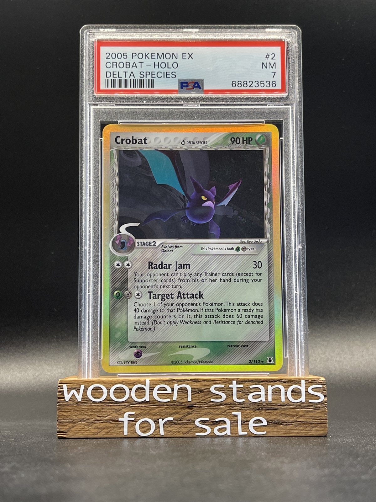 Pokemon 2005 EX Delta Species CROBAT Holo 2/113 - Graded PSA 7