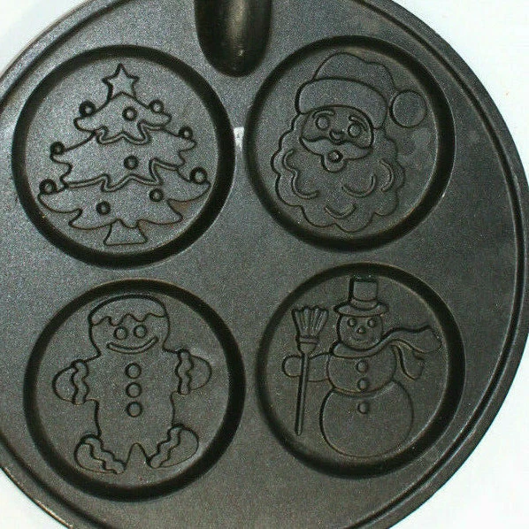 Nordic Ware Christmas Morning Pancake Pan Santa  Gingerbread Man Tree Snowman - Image 2 of 4