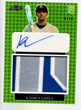 2023 Leaf Perfect Game A-A Patch Autograph Emerald #PA-KL1 Kaiden Lopez 4/10
