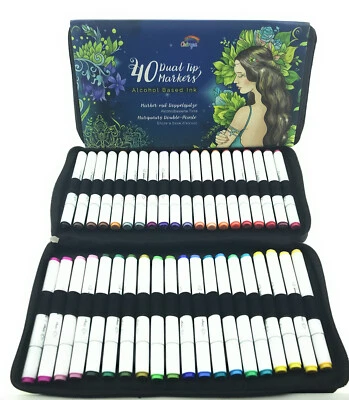 Colorya 40 Originals Alkohol Marker Stifte und Blender Graffiti Stifte - Bild 1 von 4