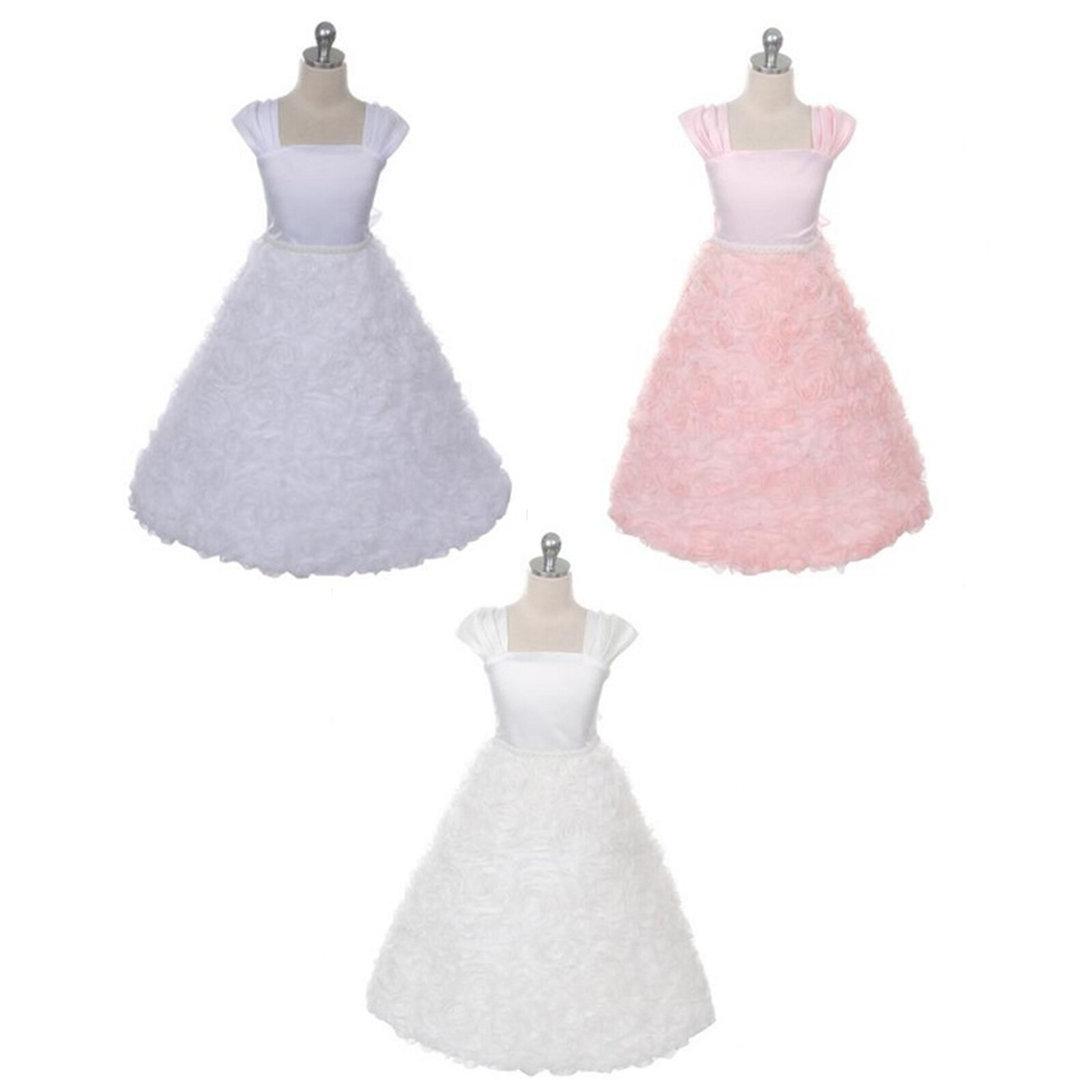organza flower girl dress with ruffled skirt