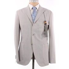 Boglioli NWT K Jacket Sport Coat Size 48R US 38R in Blueish Gray/White Stripes