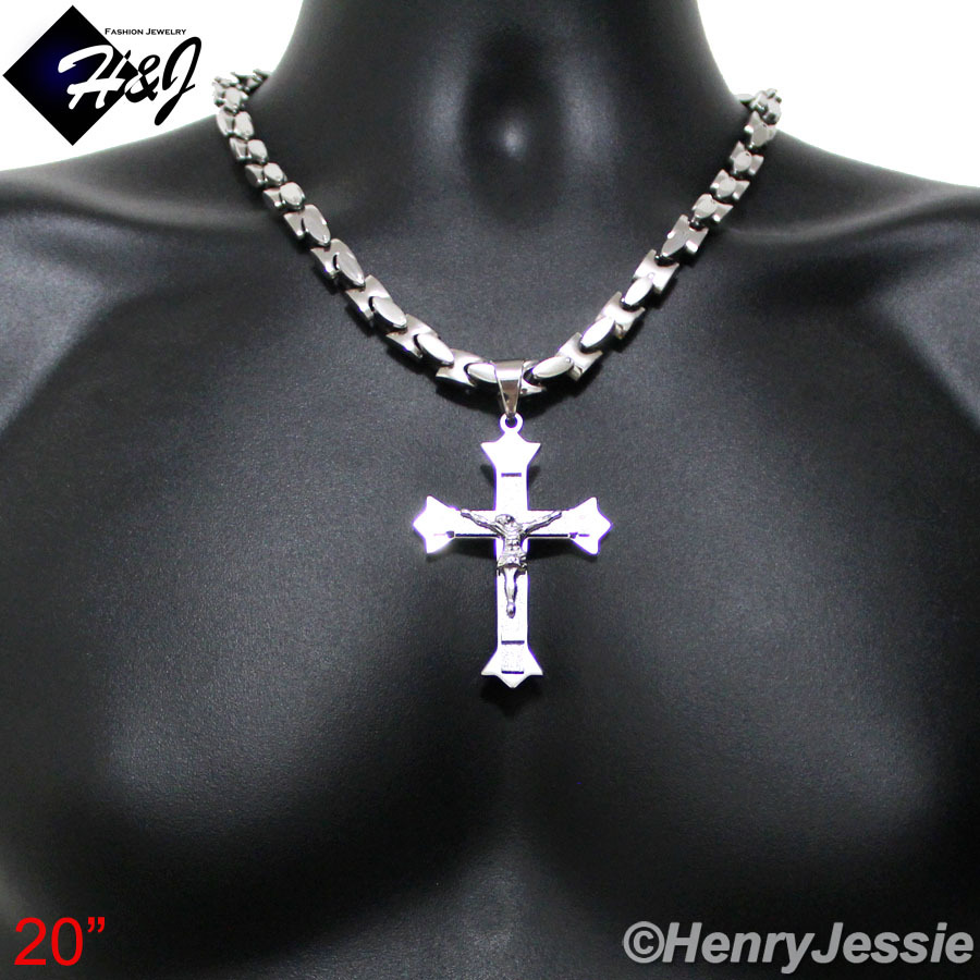 正規品・関税込み◆HEI◆CROSS CHAIN NECKLACE Cameido 925 Sterling Silver Cross Necklace for Men with 3.5