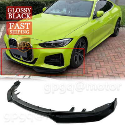 For BMW G22 G23 4 Series M Sport 2020-2025 Gloss Black CS Style Front Bumper Lip