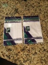 2 Pkg 8 NWT White on White Satin Stripe PARIS ACCESSORIES HANDKERCHIEF Cotton