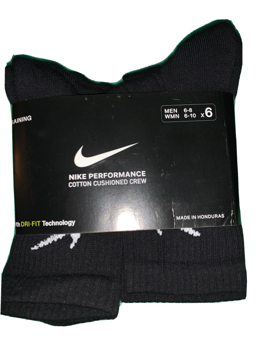 nike everyday cushion crew socks black