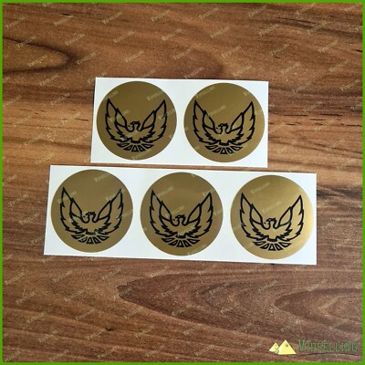 Pontiac GOLD Wheel Center Caps LAMINATED Vinyl Decals Stickers Kit Any Size
