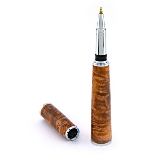 Artisan Handcrafted Panache Tintenroller Ahorn Wurzelholz Chrom Akzente - Bild 8 von 9