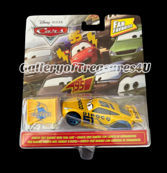 Disney Pixar Cars Fan Favorites Dinoco Cruz Ramirez with Tool Cart