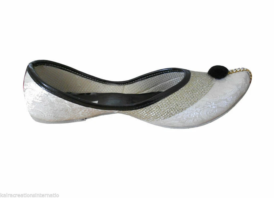 Zapatos de mujer indios hechos a mano mocasines de boda mocasines chanclas jutties EE. UU. 5,5-8 Foto 4 de 4