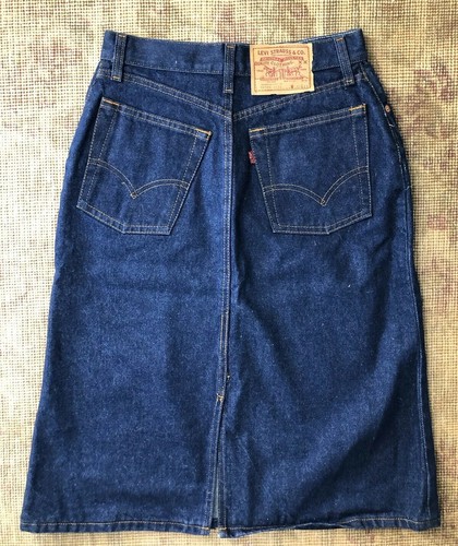 Gonna 70s 80s vita alta USA LEVI'S RED TAB rigido Denim una linea Vintage  556 Snap | eBay