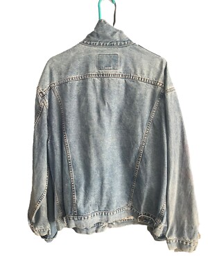 Vintage Harley Davidson Men's 2xl Denim Blue Jean Jacket Button