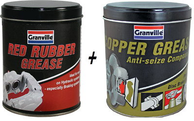 Granville Anti Seize Copper Grease 500g & Red Rubber grease 500g BRAKE SERVICE