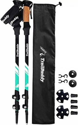 TrailBuddy Lightweight Trekking Poles Adjust Hiking/Walking Sticks New  Teal