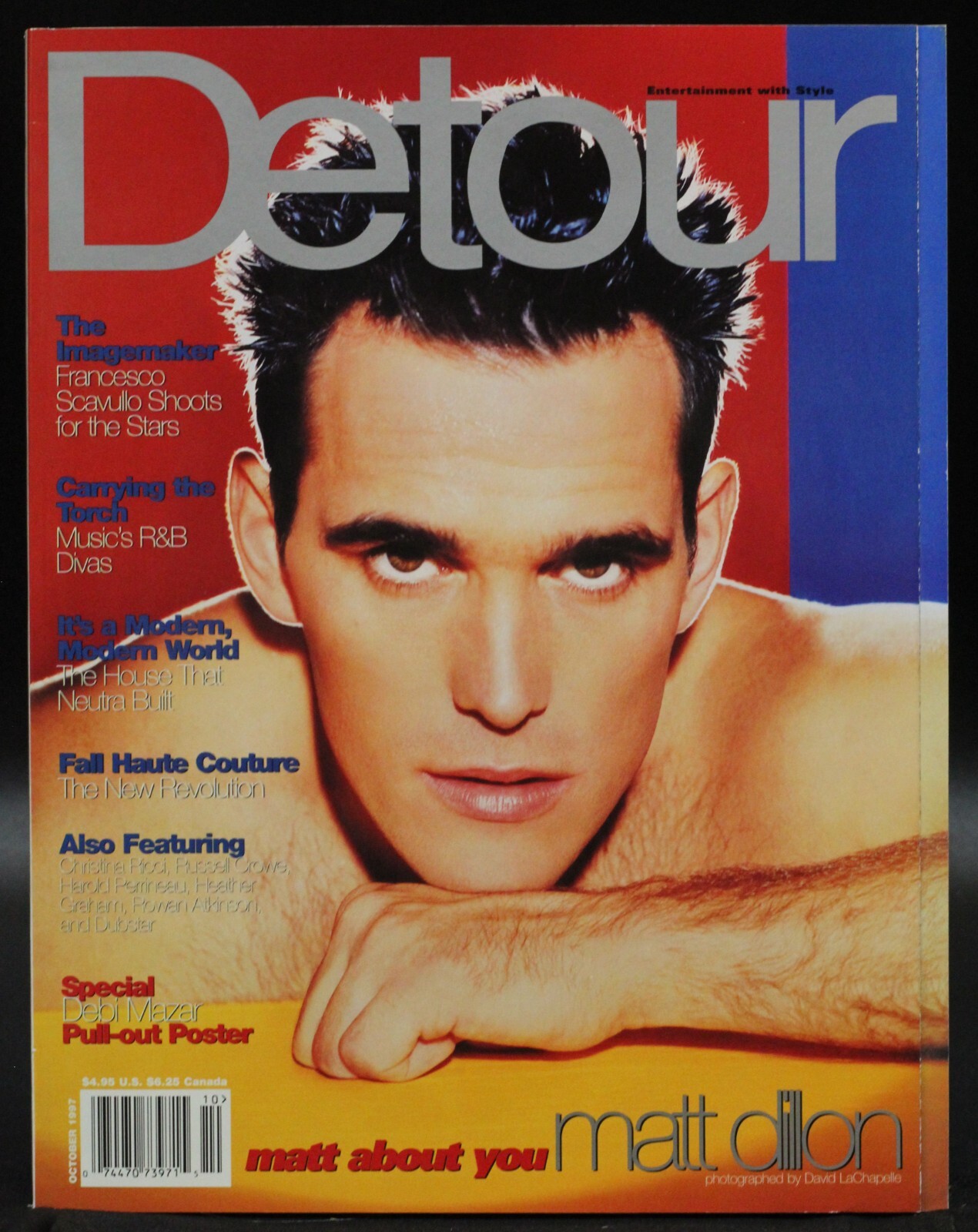 Detour Magazine Oct 1997 Matt Dillon Cover Debi Mazar Poster Christina Ricci NM