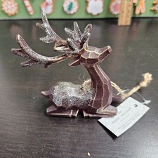 RUSTIC Brown REINDEER Deer Country Christmas Holiday Ornament HOBBY LOBBY - NEW 