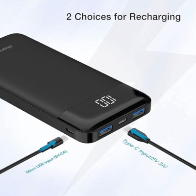 Charmast 26800mAh Power Bank USB C Batterij Pack Draagbare Lader Slanke Type Met 3 Input 4 Output Compatibel Smartphones Tablets En Meer Wit 1023101726